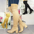 Thigh High Boots Ladies Over The Knee Mid Heel Office Womens Casual  Shoes Sizes