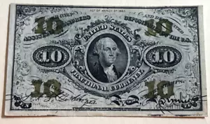 1863-10c Third Issue Civil War Fractional Currency FR#1255 Still Crispy (01) - Picture 1 of 2