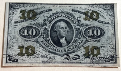 1863-10c Third Issue Civil War Fractional Currency FR#1255 Still Crispy (01) - Image 1 of 2