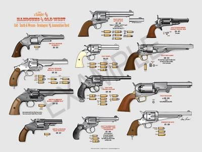 Handguns of the Old West Art 18 x 24" by Donn Thorson