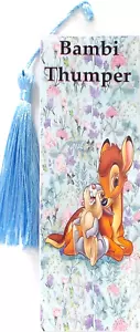 BAMBI AND THUMPER IN FIELD OF FLOWERS,CARTOON-UNIQUE Exquisite Bookmarks - Picture 1 of 1