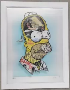 Affiche lenticulaire holographique Homer Simpson Paul Jackson taille encadrée collection - Photo 1 sur 7