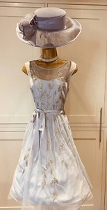 Phase Eight UK 14 Pale Blue Sequin & Tulle Fit & Flare  Belted Dress RRP199 - Picture 1 of 14