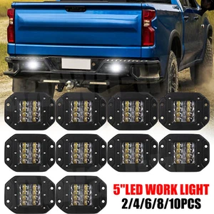 5" Flush Mount LED Work Light Bar Spot Flood Rear Bumper Reverse Pods Driving - Picture 1 of 17