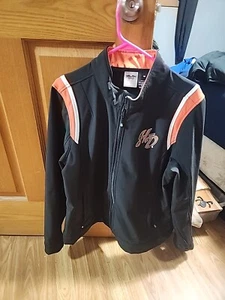 Harley Davidson Womens Black Orange Full Zip Jacket Size 1w - Picture 1 of 4