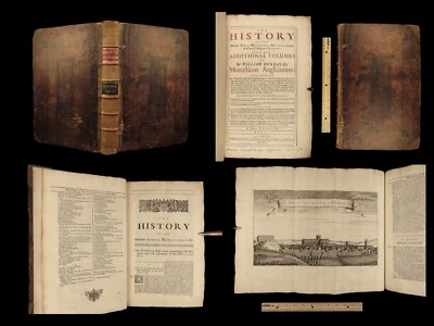 1722 MONASTIC Ancient Abbeys English Monasteries Dugdale Monks Scotland Ireland - Image 1 of 4