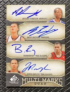 BRANDON ROY RANDOLPH BIEDRINS BAYLESS 2009-10 UD SP Game Used Quad Auto /50 - Picture 1 of 2