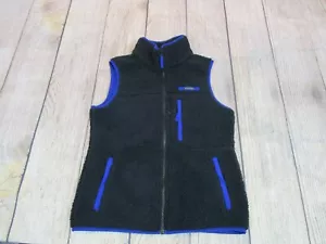 NICE Columbia Sportswear Black Blue Sherpa Full-Zip Fleece Vest Men's Small* - Picture 1 of 4