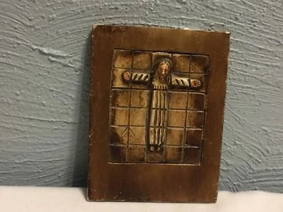 Antiguo icono de madera tallada de Jesucristo Foto 1 de 2