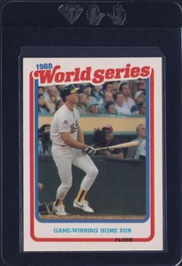 Fleer World Series 1989 brillante 8 Mark McGwire jonrón ganador del juego Oakland A's - Imagen 1 de 2