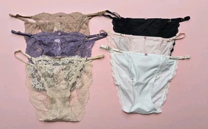 Victoria's Secret Dream Angels Lace-Trim Adjustable String Bikini Panty 6 pack M - Picture 1 of 14