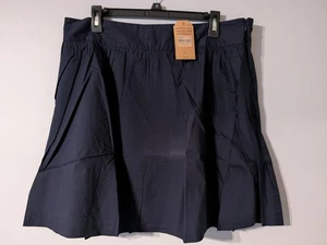 Nuova con etichette - Gonna intera Lands End Canvas 1963 vero cotone navy popeline taglia 14 - Foto 1 di 7