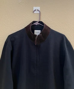 Billy Reid Jacket Full Zip Men's Size 2XL Blue Track Jacket Style Suede Collar - Picture 1 of 8