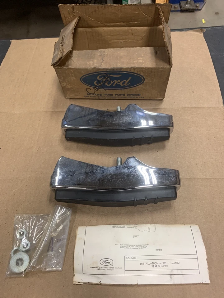 NUEVO DE LOTE 1970 FORD GALAXIE 500 XL LTD PARACHOQUES TRASERO PROTECTORES OEM PAR PIEZA #D0AZ-17984-A Foto 1 de 4