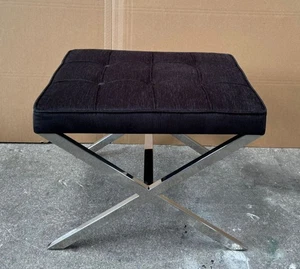 Casa Padrino Sgabello di Lusso Nero/Argento 60 x 50 x H. 47 cm - Mobili di Lusso - Foto 1 di 1