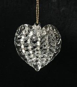 Hand Blown Clear Glass Heart Love Valentine Christmas or Anytime Ornament   - Picture 1 of 3