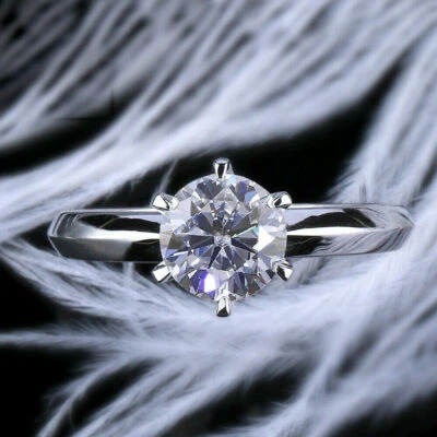 2.50ctw Round Lab Grown Moissanite Wedding Engagement Ring 14K White Gold Plated - Image 1 of 4