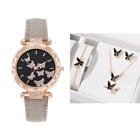 Durable Crystal Butterfly Women's Belt Watch With Jewelry Set Fashion Minimalist
