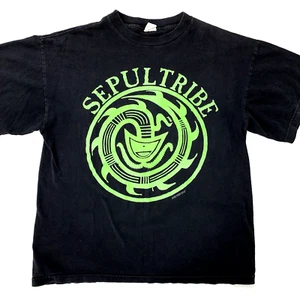 Camisa Sepultura Roots Sepultribe 1998 vintage L años 90 azul uva doble cara EE. UU. - Imagen 1 de 11