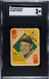 1951 TOPPS RED BACK #4 VERNE STEPHENS Graded SGC 3 - Picture 1 of 2