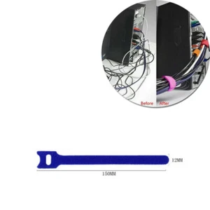 5x Reusable Fastening Cable Ties Strap Wire Organizer Nylon Tidy Organizer BLUE - Picture 1 of 6