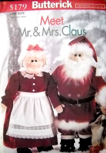 Patrón de costura Santa Mr and Mrs Clause muñecas y ropa Butterick 5179 * - Imagen 1 de 2