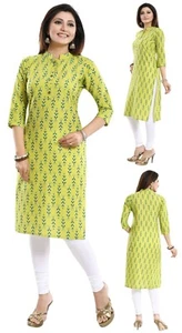 Cotton Printed Designer Kurtis Women Ethnic Long Kurti Tunic Shirt Dress CP104 - Picture 1 of 8