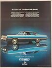 1969 Print Ad Chrysler Newport Custom 4-Door Hardtop Car with Black Vinyl Top