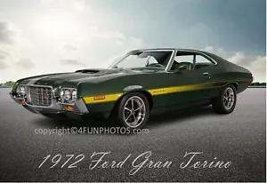 Ford Gran Torino 1972 Muscle Car Hot Rod 13" x 19" grande poster dimensioni foto B - Foto 1 di 2