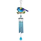 Bird Multitube Wind Chimes for Outside Decoration Wrought Iron Glass Spray Paint