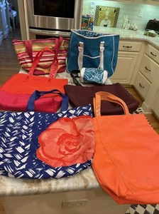 Lancome Paris totes lot of 6 very good condition. See desc and photos. - Picture 1 of 24
