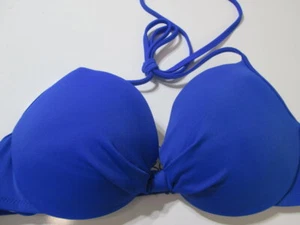 Top de bikini Victoria Secret para mujer talla M azul real con aros forrado halter natación - Imagen 1 de 6