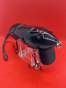 6" 3.4oz BLACK  GREY BELLY  FWL MUSK-RAT  WAKE RAT BASS STRIPER MUSKY LURE - Picture 1 of 4