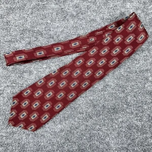 Countess Mara Neck Tie Mens Red Blue Geometric Silk Art Deco USA Vintage - Picture 1 of 6