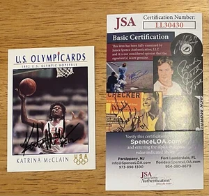 Tarjeta de novato Katrina McClain 1992 autografiada Impel Olympicards #22 JSA - Imagen 1 de 1