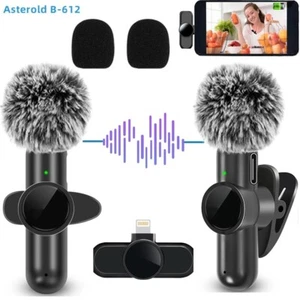 2.4G Wireless Lavalier Microphone Noise Cancelling Audio Video Recording for Iph - Picture 1 of 22