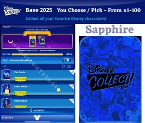 Topps Disney Collect 2025 BASE SERIES 1 Tier 7 GEMSTONE Sapphire You Pick/Choose - Picture 1 of 1