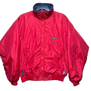 Patagonia Men's Retro Fleece Line Jacket Red Small. Outdoor Hiking Stains - Picture 1 of 9