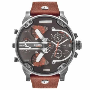 Reloj cronógrafo Diesel Original DZ7332 MR DADDY 2.0 Pistola Cuero Marrón Correa - Imagen 1 de 6