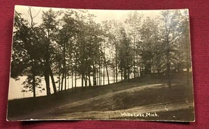 Vintage RPPC Photo Postcard White Lake Michigan - Imagen 1 de 3