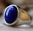 925 Sterling Silver Natural Lapis Lazuli Gemstone Men's Ring For Christmas Gift