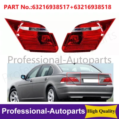 1Pair Rear Inner Tail Brake Light For BMW 2005-2008 7 Series E65 E66 745i 750Li  - Изображение 1 из 4