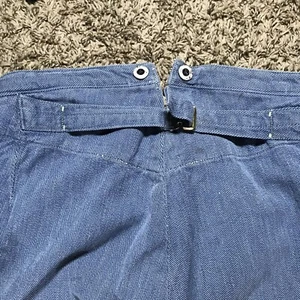 Vintage Swiss Buckle Back Denim Pants Mens 32x29 Blue Selvedge Rare 40s Prisoner - Picture 1 of 24