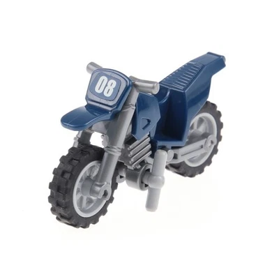 1x Pegatina Lego Motocicleta Dirt Bike Azul Oscuro Plana Plateada 4697b 50859b 50860pb04 Foto 1 de 2