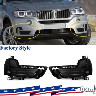 Front Bumper Lower Left & Right Mesh Grille Fog Light Grill For BMW X5 F15 14-18 Foto 1 de 4