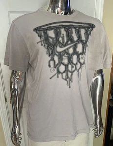 Nike Dri-Fit Digital Basketball Hoop T-Shirt Gray Men's XL - Picture 1 of 6