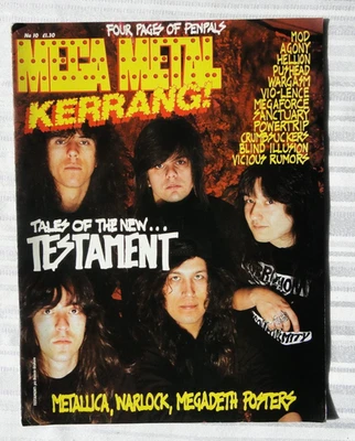 Vintage Magazine Mega Metal Kerrang! 1988 Testament Metallica Megadeth Mod    88 - Image 1 of 4
