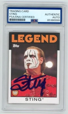 Tarjeta de lucha libre firmada por STING 2016 TOPPS WWE #36 PSA auténtica losa #85380099 Foto 1 de 2