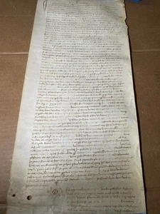 Italian Latin Handwritten Vellum Manuscript 1400’s? Leonardus de Utino Venice - Picture 1 of 24