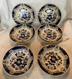 RARE!! Set Of 6 Bone China Blue & White Bowls By William Ratcliffe c.1831-1840 - Picture 1 of 16